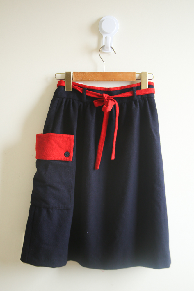 Falda vintage azul navy – Talla S
