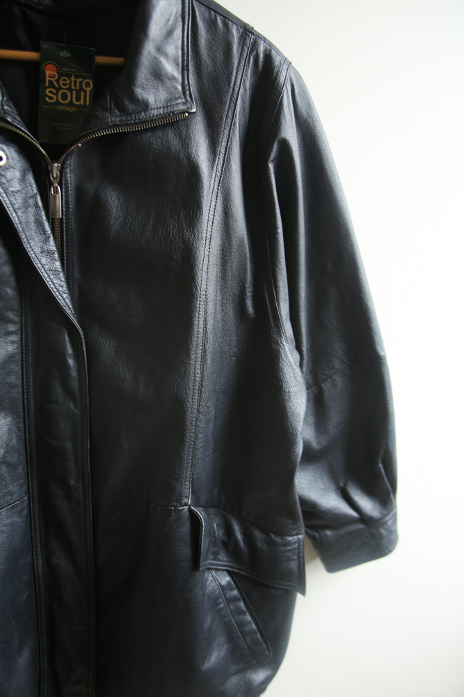 Chaqueta cuero negra – Talla L