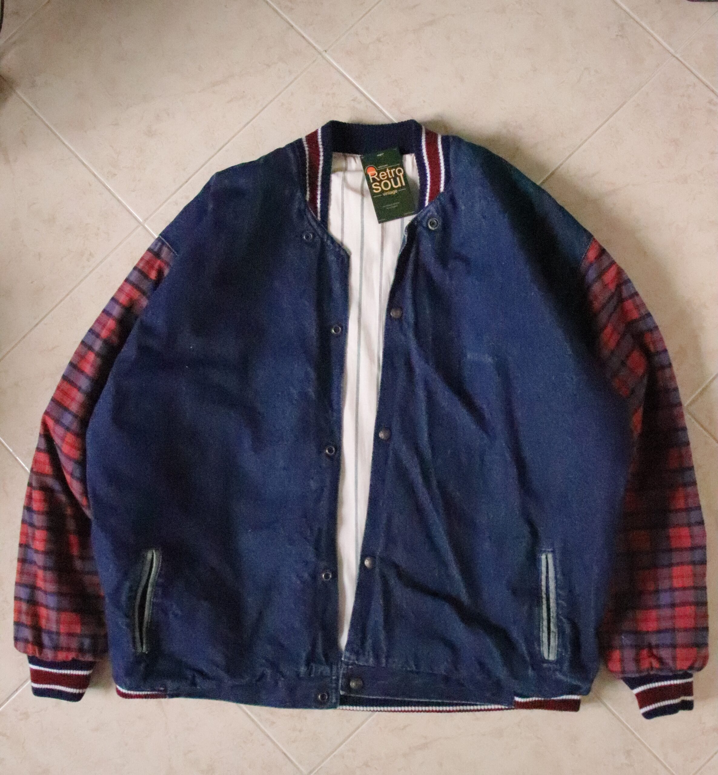 Chaqueta Denim Cuadros – Talla L