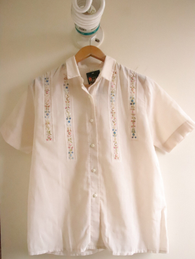 Camisa Bordada Crema – Talla L