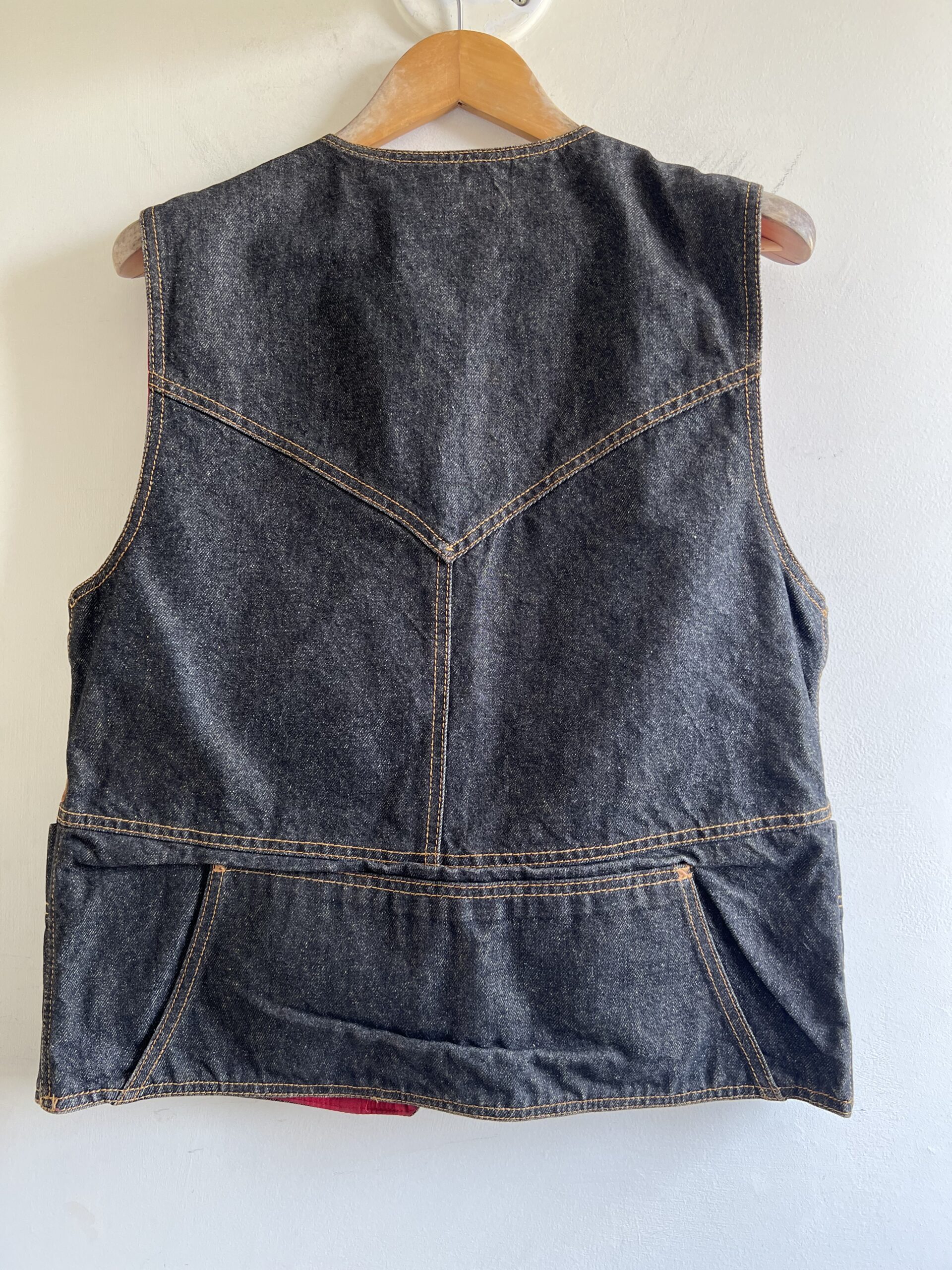 Chaleco Denim y Cuero – Talla M