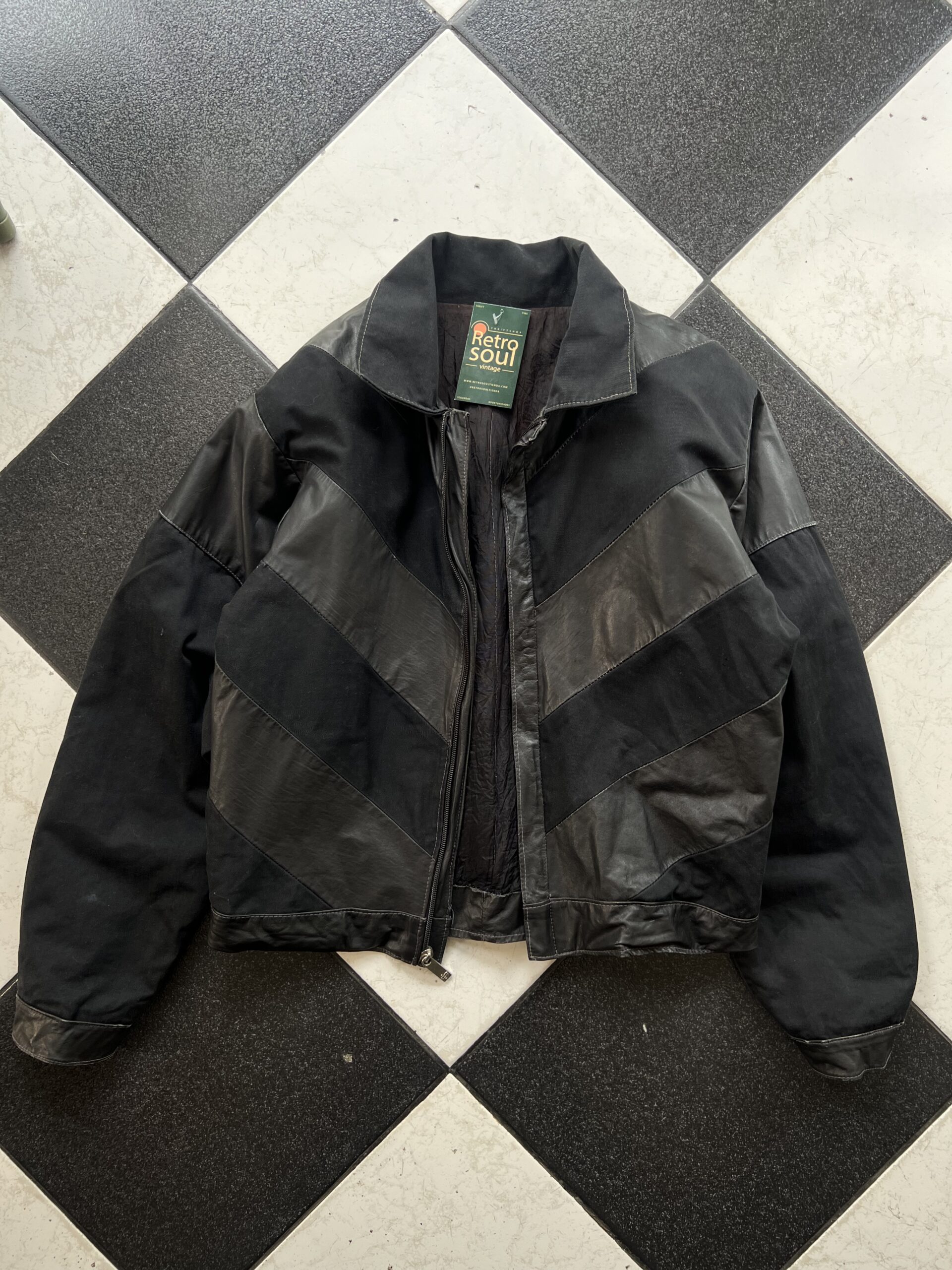 Chaqueta Cuero Combinada – Talla M
